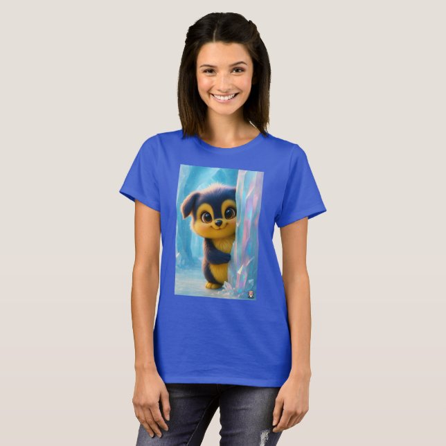T-shirt Wuffoo Molli Cute Kawaii Puppy Ice cave (Devant entier)