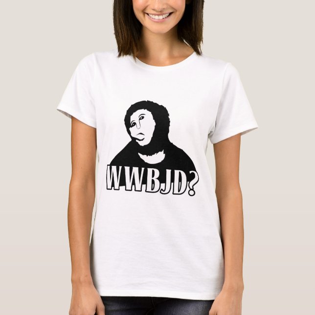 T-shirt WWBJD ? - Que la bête Jésus ferait-elle ? (Devant)