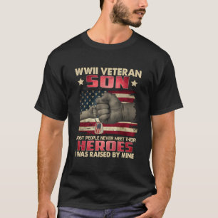 T-shirt Wwii Vétérinaire Fils J'Ai Été Élevé Par Mon Héros