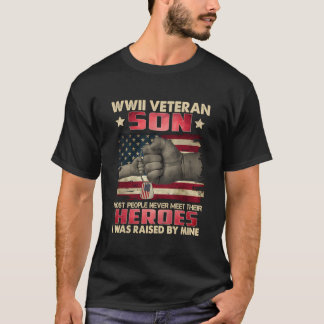 T-shirt Wwii Vétérinaire Fils J'Ai Été Élevé Par Mon Héros