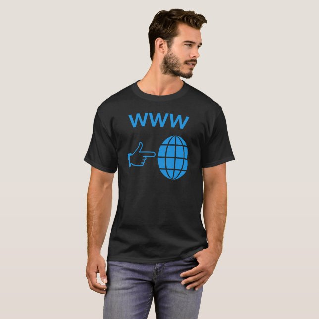 T-shirt WWW World Wide Web Globe Icon with Hand Pointer (Devant entier)