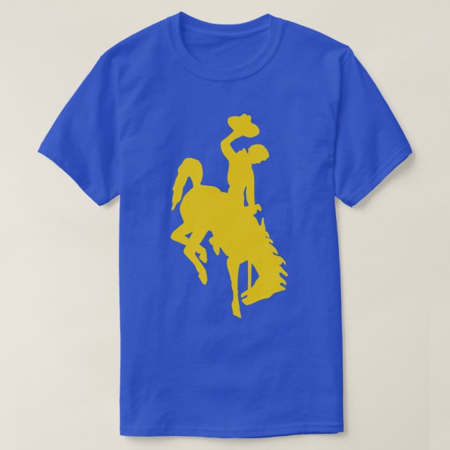 T-shirt Wyoming Cowboy équitation d'un cheval de bataille (Design devant)
