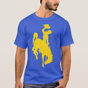 T-shirt Wyoming Cowboy équitation d'un cheval de bataille
