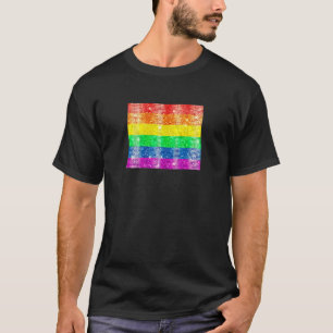 T-shirt Wyoming Gay State Pride Rainbow Flag Carte Gay Les