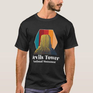 T-shirt Wyoming Rétro Monument National de Devils Tower So