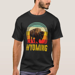 T-shirt Wyoming Souvenir Buffalo Nature Randonnée Montagne