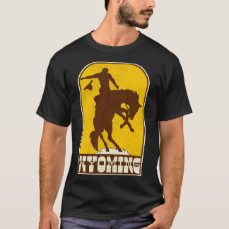 T-shirt Wyoming Vintage Western Cowboy Rodeo Voyage Souven