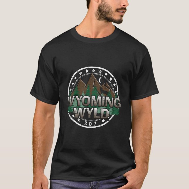 T-shirt Wyoming Wyld Area Code 307 - Wy Wildlife (Devant)