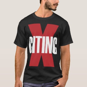 T-shirt X Citant Rouge blanc éclatant Art original