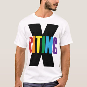 T-shirt X-Citation Excitant Black Rainbow Lettres d'origin