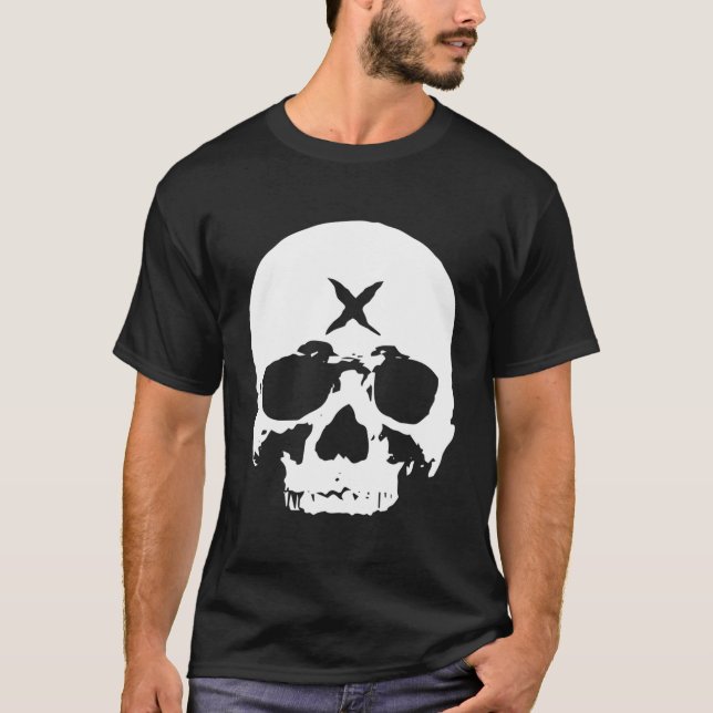 T-shirt X Crâne Halloween Goth Punk (Devant)