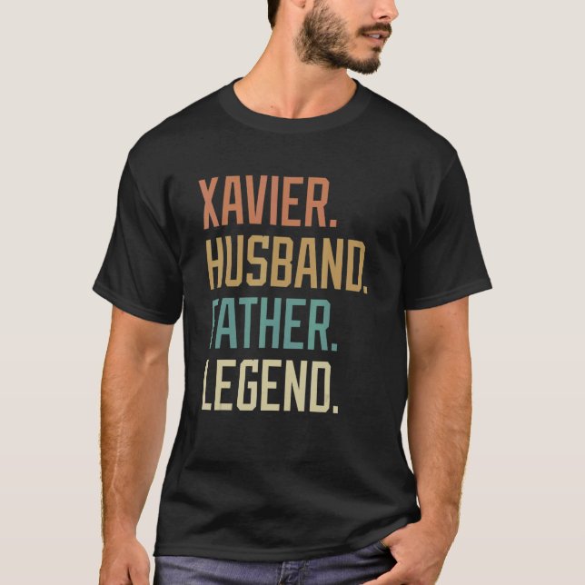 T-shirt Xavier Husband père légende Fête des pères Rétro (Devant)