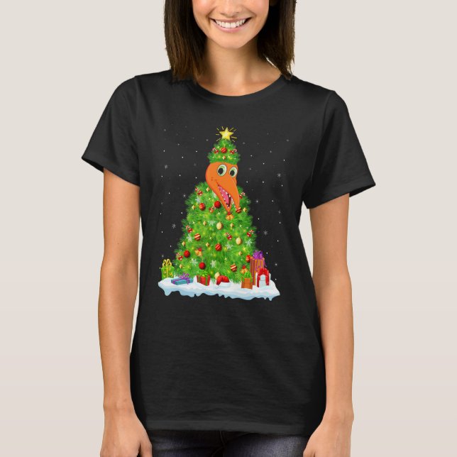 T-shirt Xmas Decorations Light Santa Pterodactyl Bird Chri (Devant)