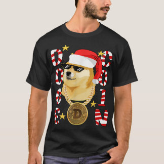 T-shirt Xmas Doge Dur Gansta Crypto Noël Santa Hat 