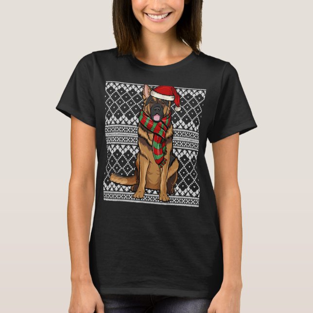 T-shirt Xmas German Shepherd (Devant)