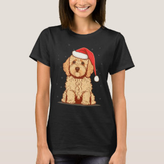 T-shirt Xmas Golden Doodle Père Noël sur Noël Goldendoodle