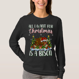 T-shirt Xmas Lighting Père Noël Tout Ce Que Je Veux Pour N