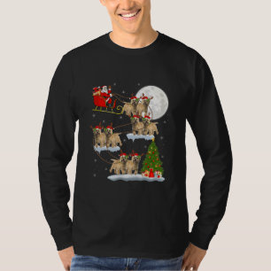 T-shirt Xmas Lighting Tree Père Noël équitation Cairn T