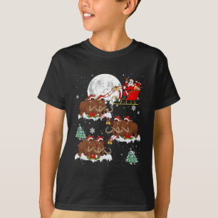 T-shirt Xmas Lighting Tree Père Noël équitation laine Mamm