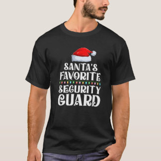 T-shirt Xmas Lights les Favoris de Père Noël Garde de sécu