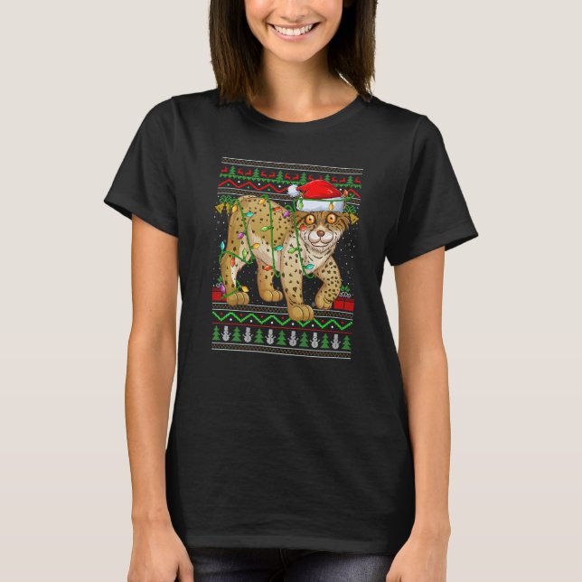 T-shirt Xmas Lights style sucré moche Père Noël Lynx Chris (Devant)
