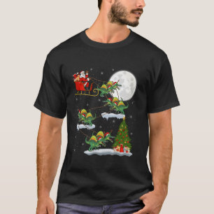 T-shirt Xmas Lumières Père Noël équitation Spinosaurus Din