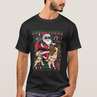 T-shirt Xmas Lumières Style laid Père Noël équitation Papi