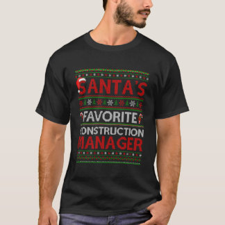 T-shirt Xmas moche Père Noël Favori Construction Manager C