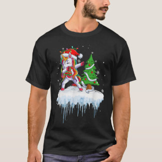 T-shirt XMas Neige hiver Fée Lights Unicorn Da