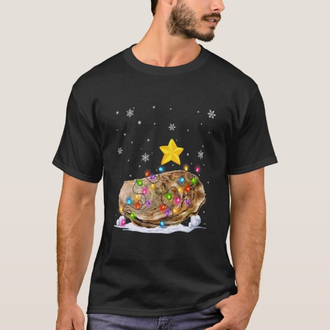 T-shirt Xmas Oyster Animals  Christmas Tree Lights (Devant)