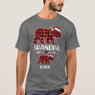 T-shirt Xmas Plaid Bear Grand-père Bébé Grossesse polaire