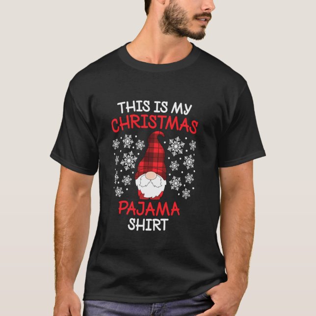 T-shirt Xmas Plaid Gnome Voici Mon Pyjama de Noël Hommes W (Devant)