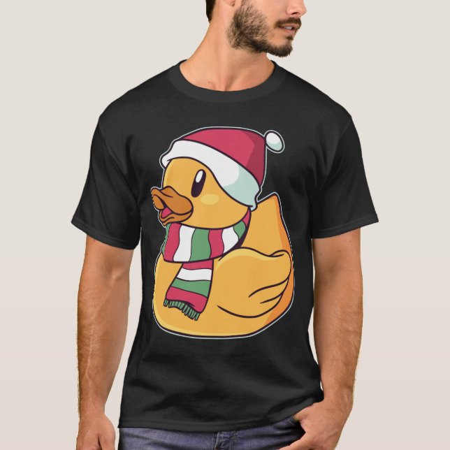 T-shirt Xmas Rubber Ducky Duckie Duck Noël Cadeau mignonne (Devant)