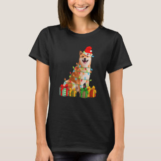 T-shirt Xmas Shiba Inu Dog Christmas Lights Puppy