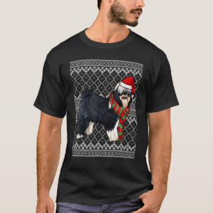 T-shirt Xmas Terrier Tibétain Chapeau de Père Noël Noël dé