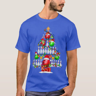 T-shirt Xmas Tree Bowling Xmas Lights Père Noël Bowling Ba