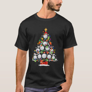T-shirt Xmas Tree Golf Xmas Lights Père Noël Golf Ball P