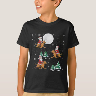 T-shirt Xmas Tree Père Noël équitation Irlandais Wolfhound