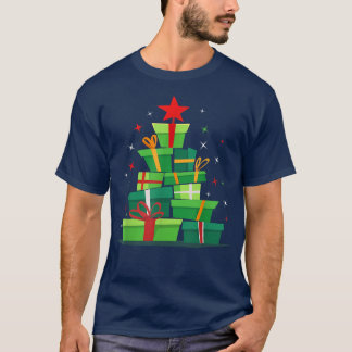 T-shirt Xmas Tree Presents Pocket Holiday Funny