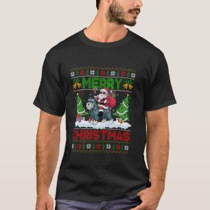 T-shirt Xmas Tree Ugly Père Noël équitation Giant Schnauze