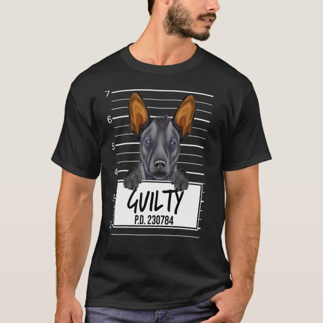T-shirt Xoloitzcuintli Mugshot Chien coupable (Devant)