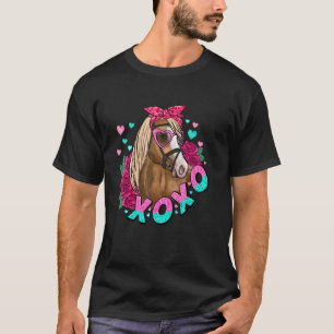 T-shirt XOXO Horses Cowgirls Leopard Fleurs Roses Valenti
