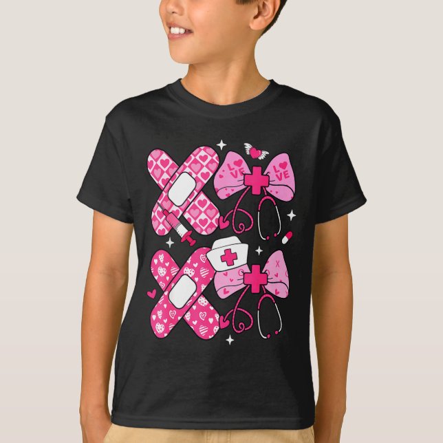 T-shirt Xoxo Nurse Valentines Day Stethoscope Valentine Nu (Devant)