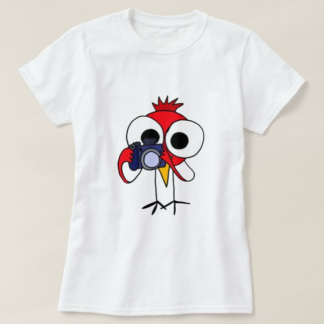 T-shirt XX oiseau cardinal rouge avec la bande dessinée (Design devant)