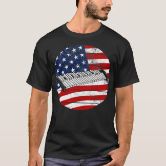 T-shirt Xylophone USA Drapeau Xylophoniste