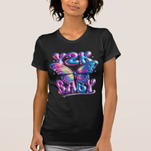 T-Shirt Y2K Bébé Papillon Chrome