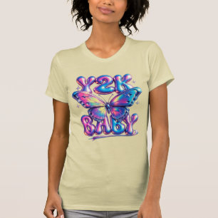 T-Shirt Y2K Bébé Papillon Chrome