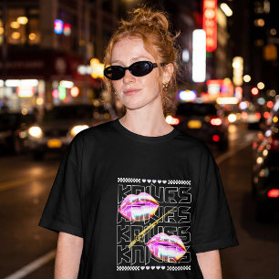 T-shirt Y2K Chrome Lips & Sword Streetwear