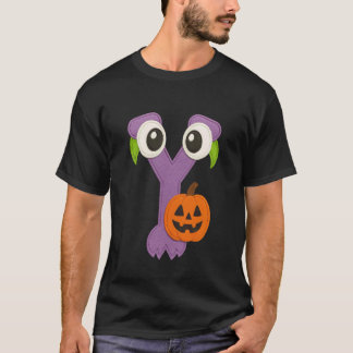 T-shirt Y Monster Eyes Halloween Pumpkin Fun