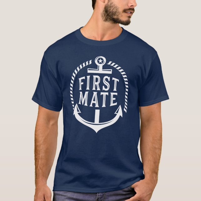 T-shirt Yacht de bateau à voile de premier compagnon drôle (Devant)